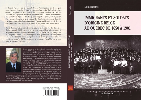 Immigrants et soldats d'origine belge au Québec de 1650 à 1901