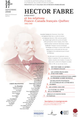 Affiche colloque SPPQ - Hector Fabre et les relations France-Canada français-Québec 1882-1960