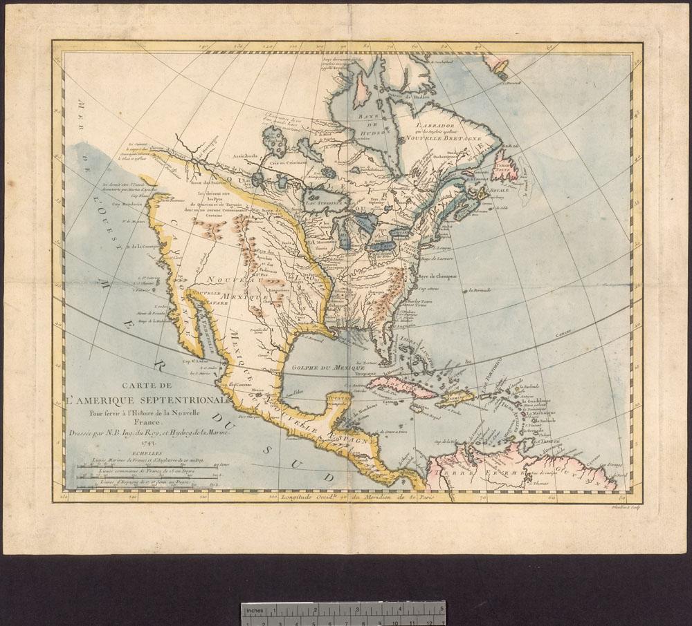 Carte de l’Amérique septentrionale… dressée par N. B. [Jacques-Nicolas Bellin], 1743